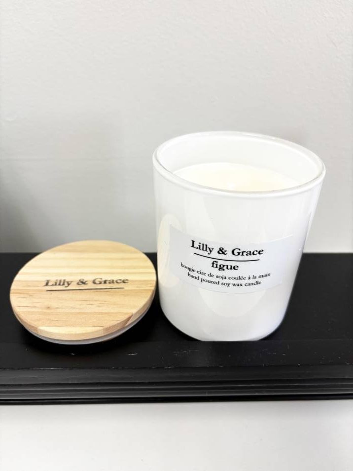 figue Candle - White Glossy Glass